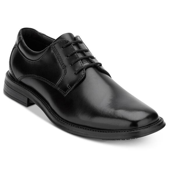 Dockers Men Lace Up Blucher Derby Oxfords Irving Size US 10M Black Faux Leather - Picture 1 of 5